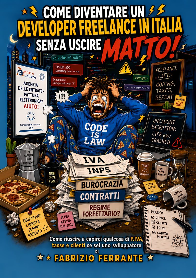 Copertina di Come diventare un Developer Freelance in Italia, senza uscire matto! di Fabrizio Ferrante